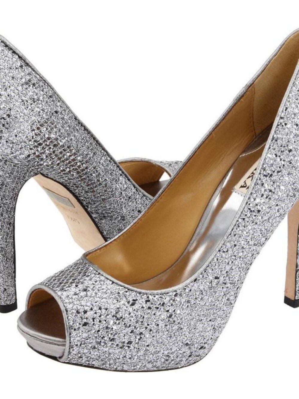 Badgley Mischka Humbie II Smoke Glitter Platform Pumps